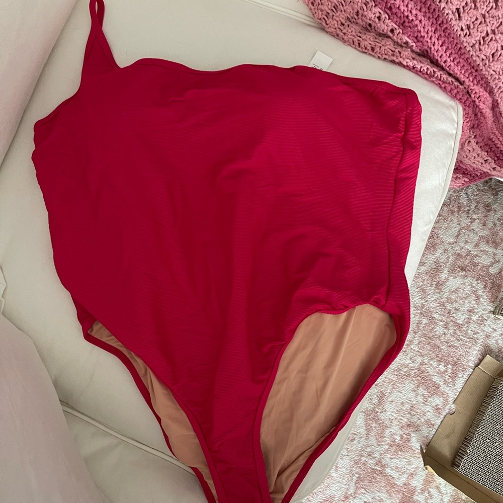 J.Crew One shoulder ribbed swimsuit